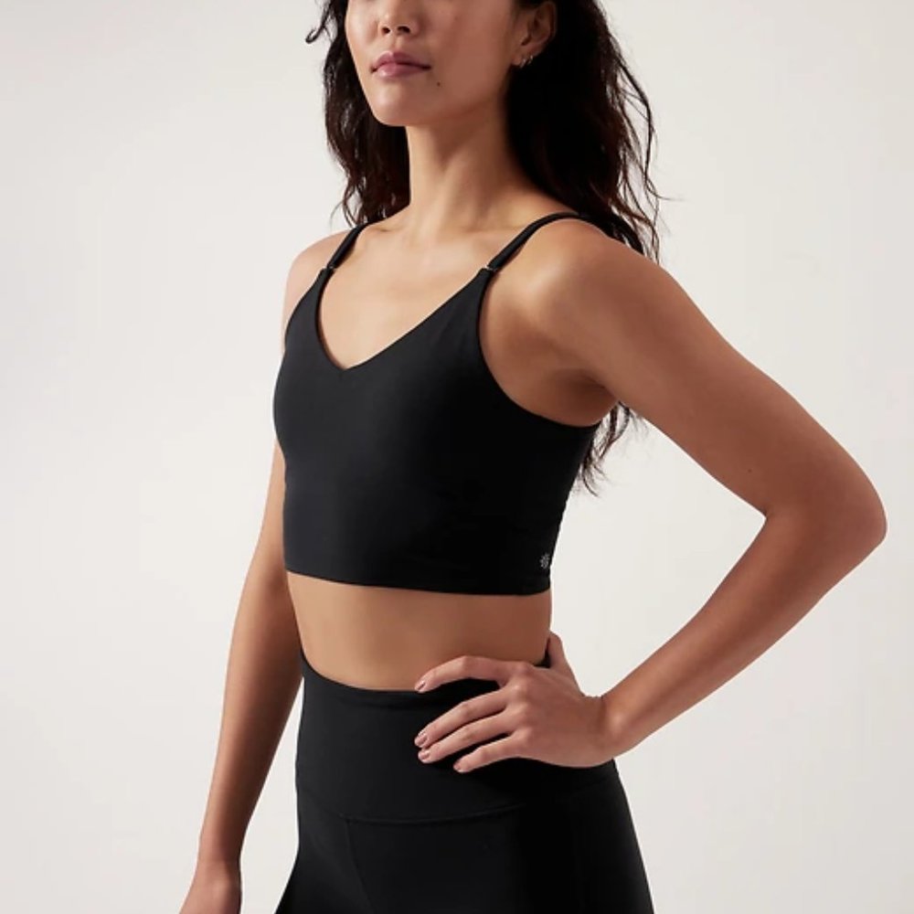 Athleta Elation V-Neck Longline Bra for sizes A-C